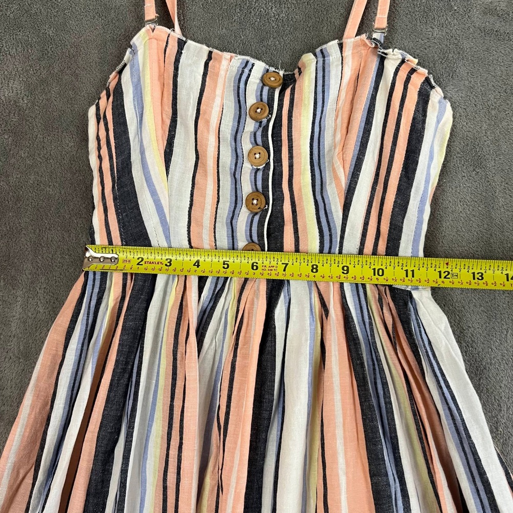 Free People Lilah Pleated Tube Dress Womens S Midi Striped Beachy Coastal - Picture 5 of 12